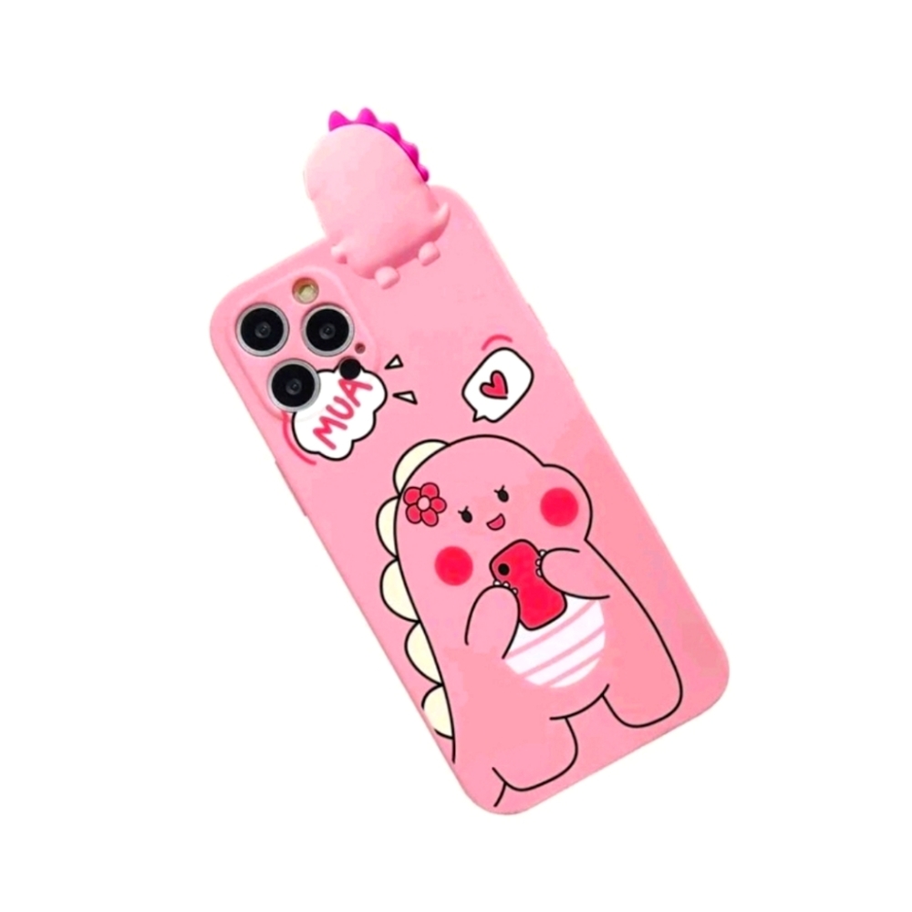 Apple iPhone case pink dinosaur